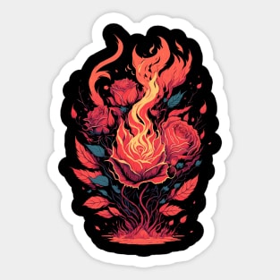 Burning Roses Sticker